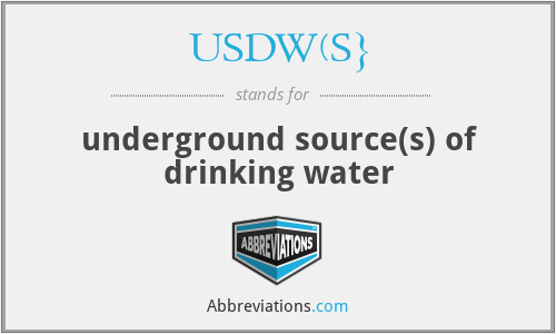 USDW(S} - underground source(s) of drinking water